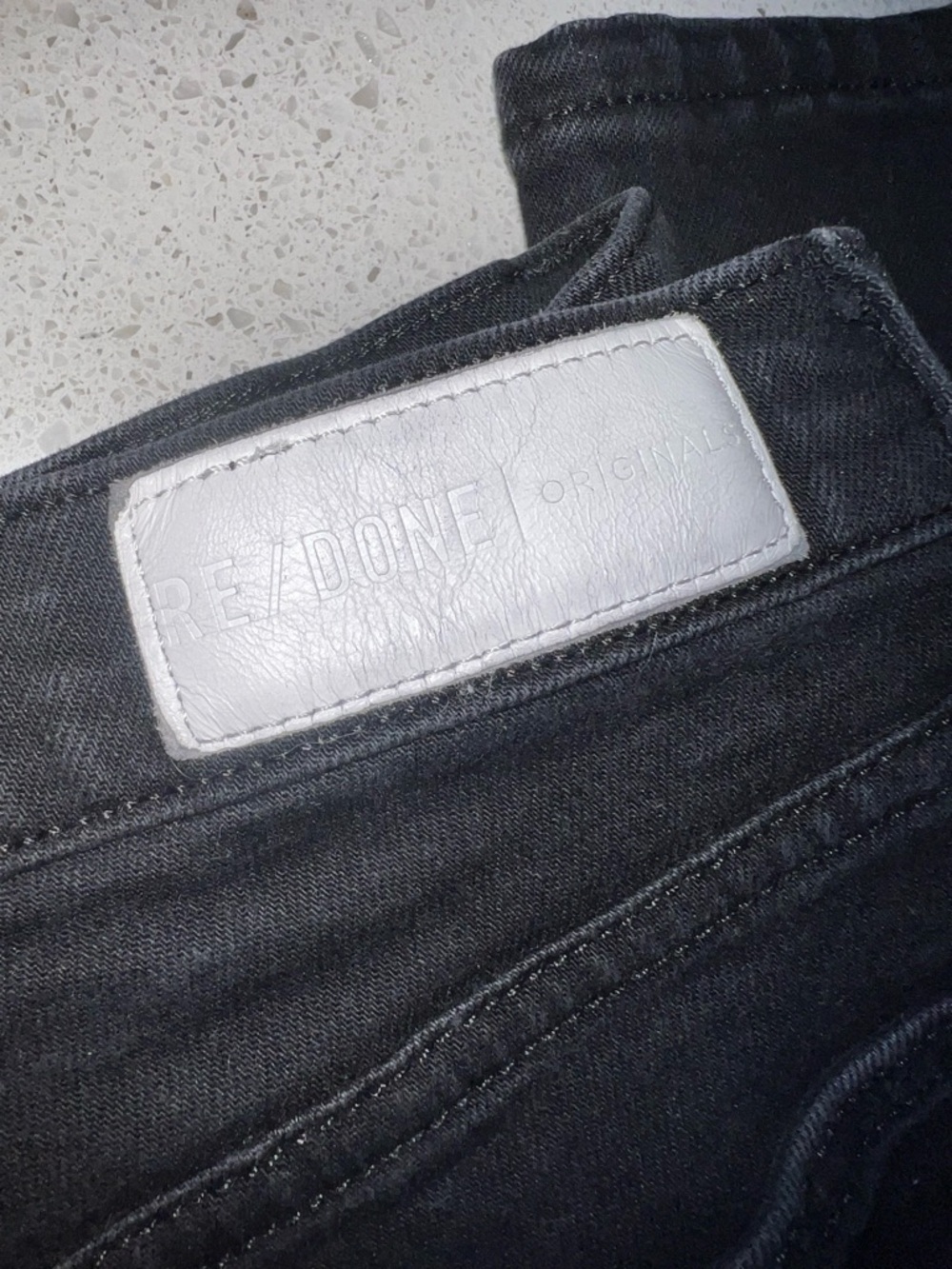 Re/Done Black Denim Jeans with White Label